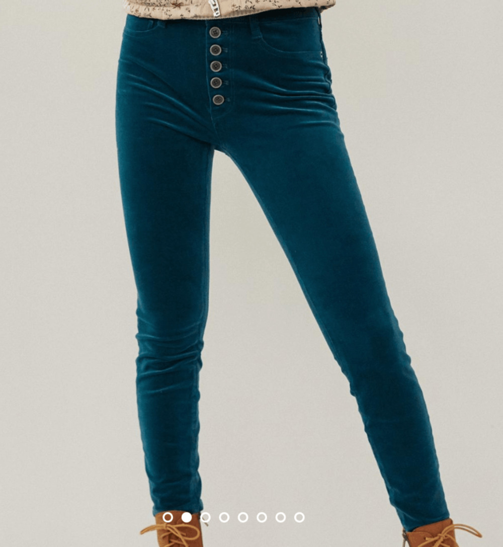 Anthropologie Pilcro High-Rise Button-Fly Skinny Corduroy Pants, Sz 25, MP $160